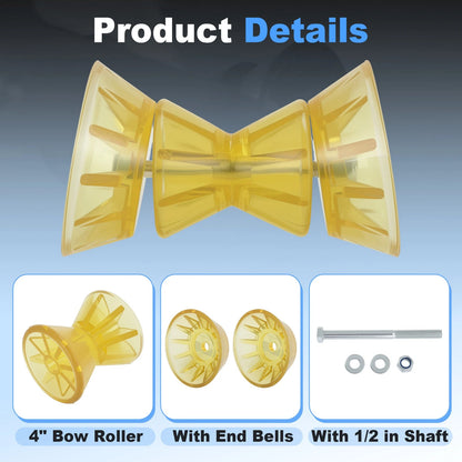 4" Boat Bow Trailer Roller with End Bells