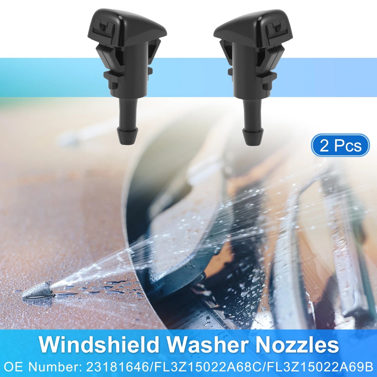 2X Windshield Washer Nozzle for Chevrolet Silverado 1500 (Replace No. 23181646)