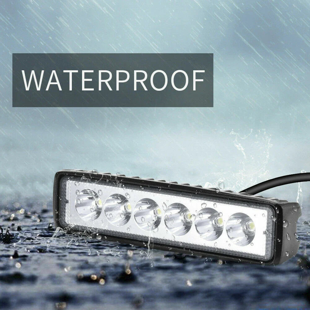 2 x Black 12V Spreader LED Deck/Marine Lights for Boat Flood Light 18W