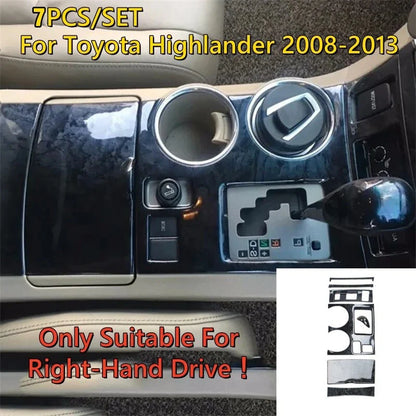 RHD Wood Center Console Gear Shift Cover Trim for Toyota Highlander (2008–2013)