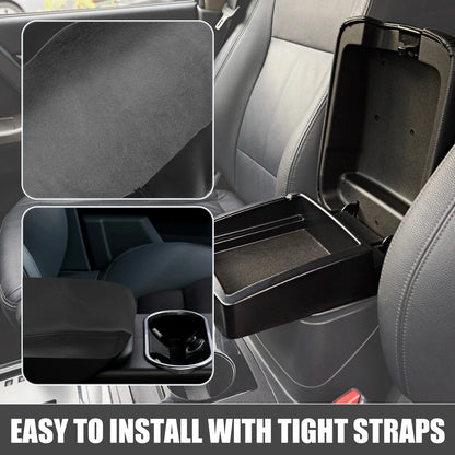 Center Console Cover Armrest Pad for Honda Ridgeline (2006-2014) Black Faux Leather