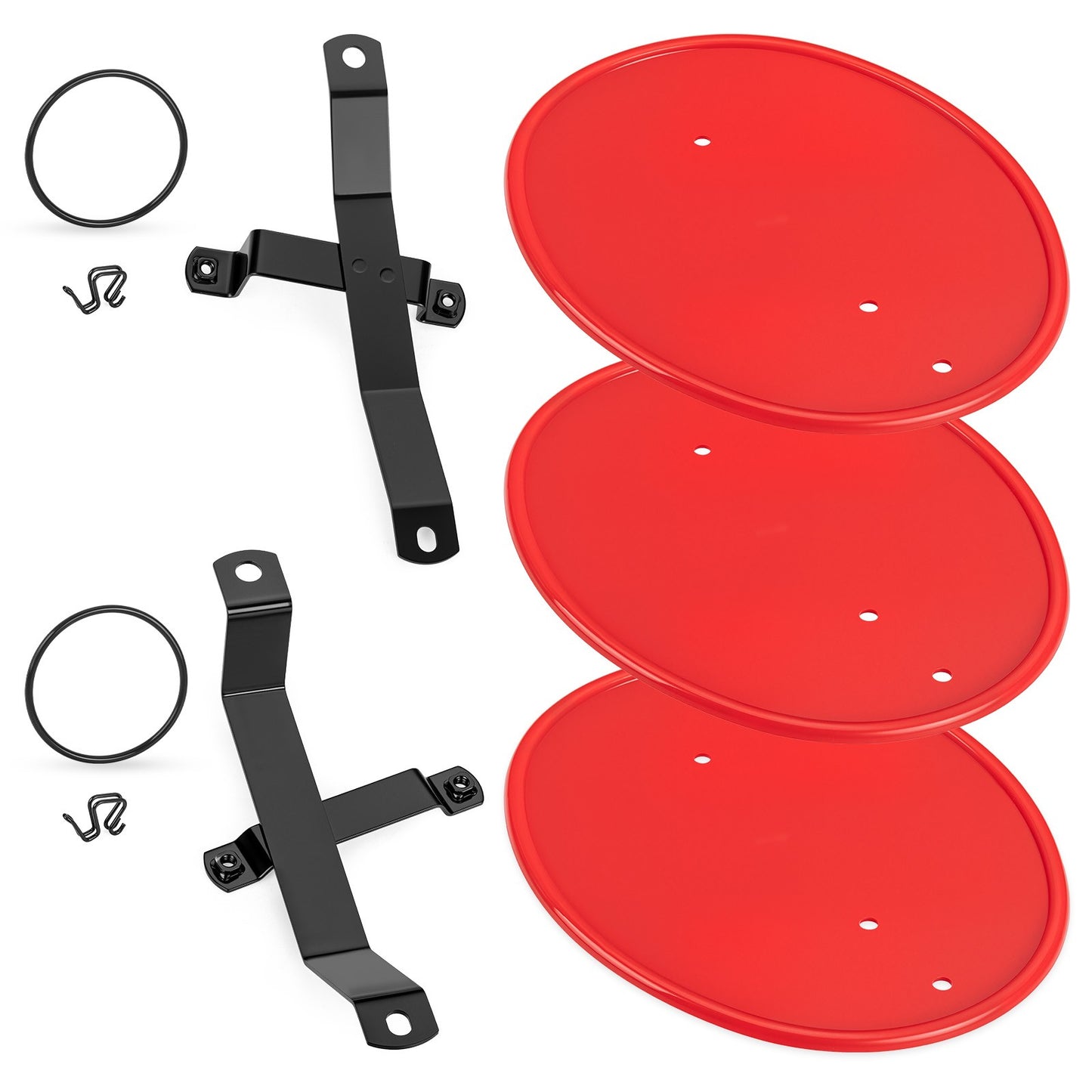 3 Red Number Plate Kit for Honda Z50 Z50R (1979–1987) with Brackets