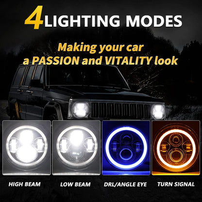 7" LED Headlight for Jeep Wrangler Yamaha Road Star