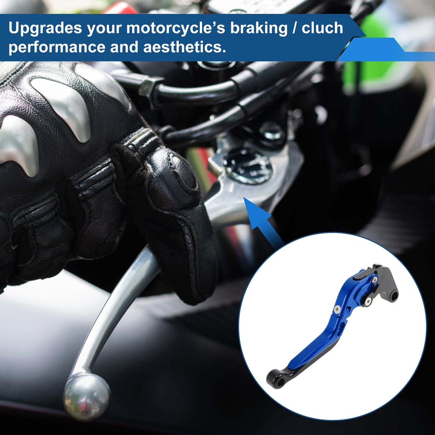 Brake Clutch Levers for Suzuki GSXR600 (2006–2025) Blue Handle Black End 1 Pair