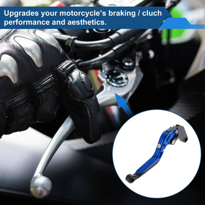 Brake Clutch Levers for Suzuki GSXR600 (2006–2025) Blue Handle Black End 1 Pair