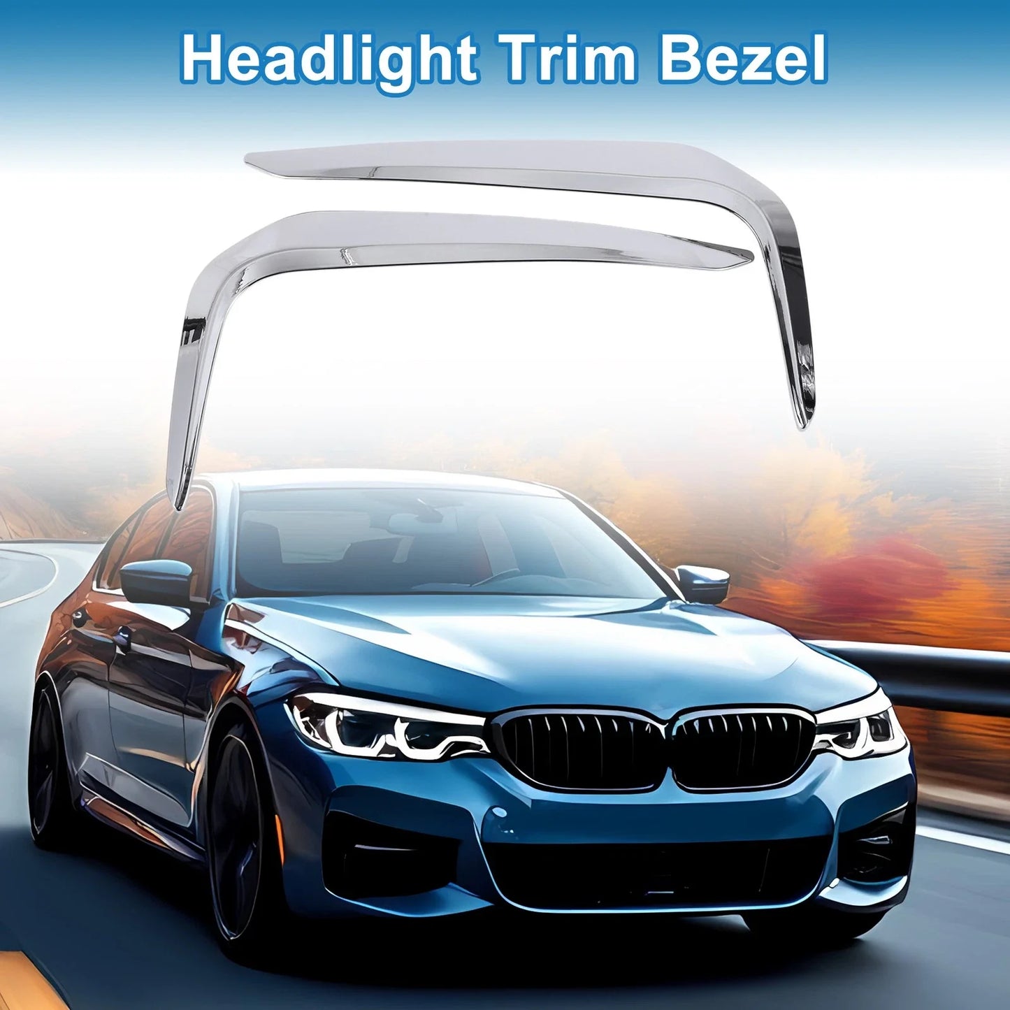 Front Left Front Right Headlight Trim Bezel  for BMW 5 Series G30 (2018-2022)