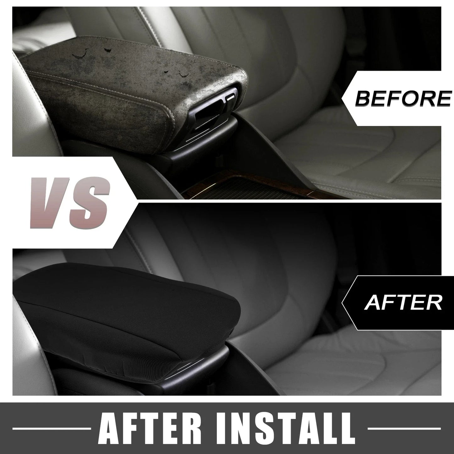 Car Center Console Armrest Cover for Dodge Durango (2011-2020) Black