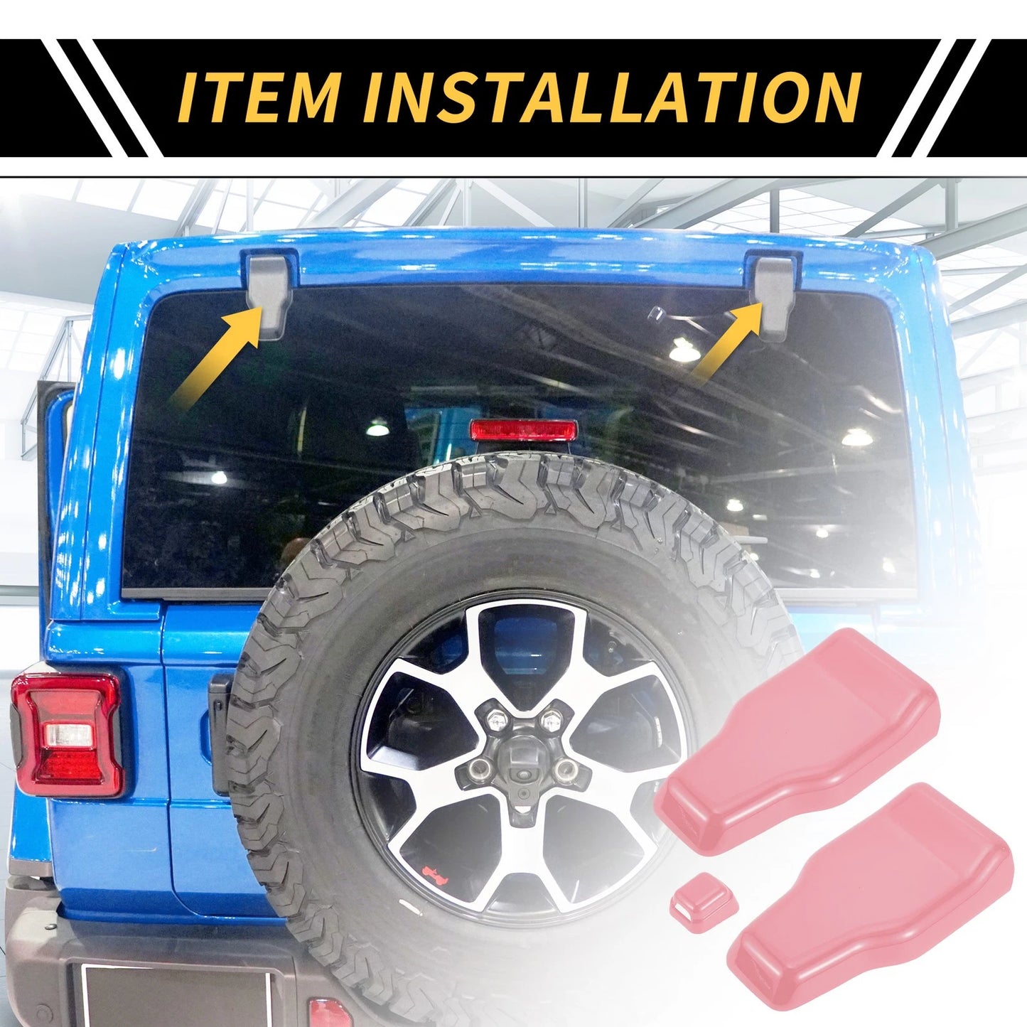 Set of 1 Rear Tail Door Window Hinge Wiper Nozzle Cover Trim for Jeep