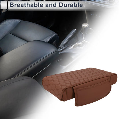 Center Console Cover for Car (13.39"x9.06"x2.36", Light Brown)