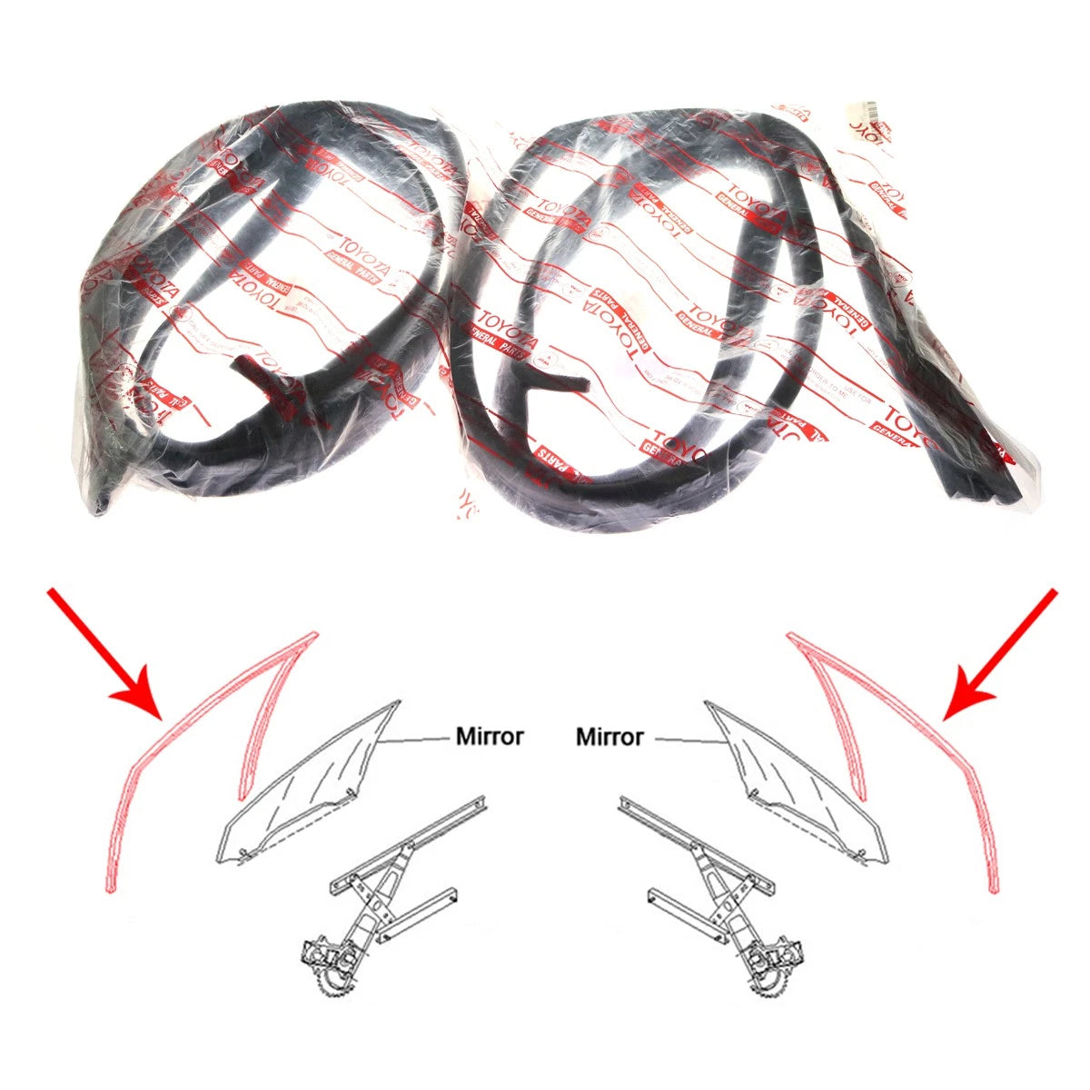 Door Glass Run Channel Pair for Toyota Hilux Vigo (2005–2015)