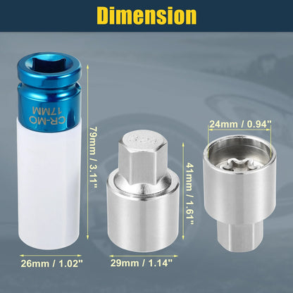 324 Wheel Lock Lug Nut Set with Protector Socket for Mercedes Benz