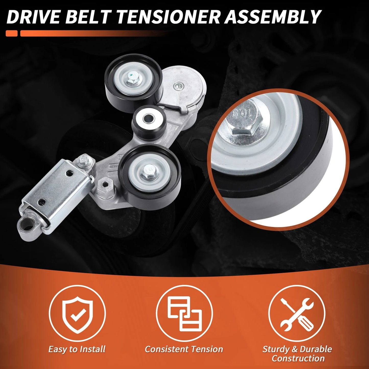 Set of 2 Drive Belt Tensioner Kits for Chevy Impala, Malibu (2014) 12663047
