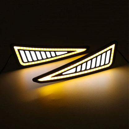 Universal DRL LED Daytime Running Lights for Car - White/Amber