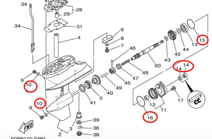 Lower Unit Oil Seal for Yamaha Outboard (6-9.9 HP)