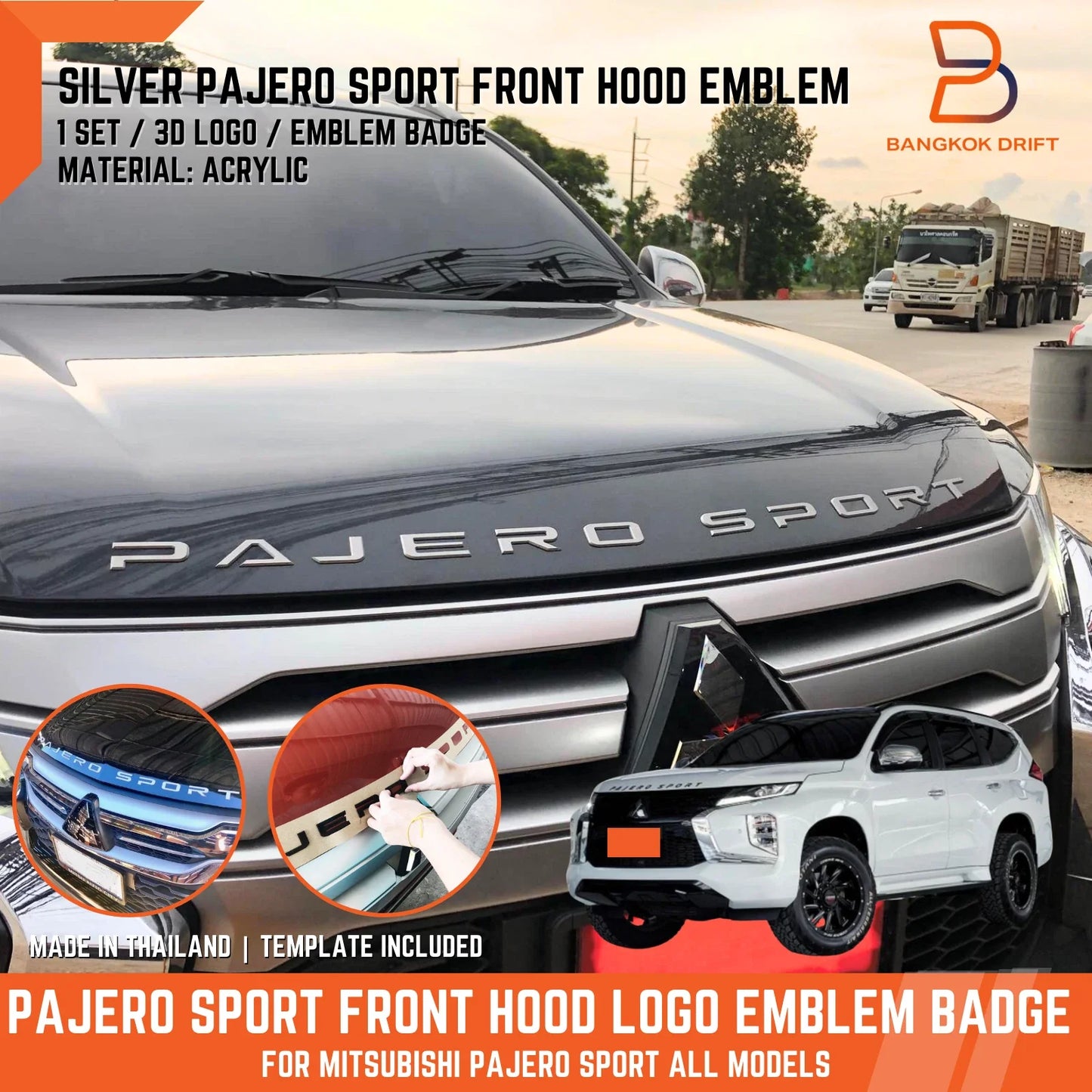 3D Acrylic Logo Emblem Badge for Mitsubishi Pajero Sport