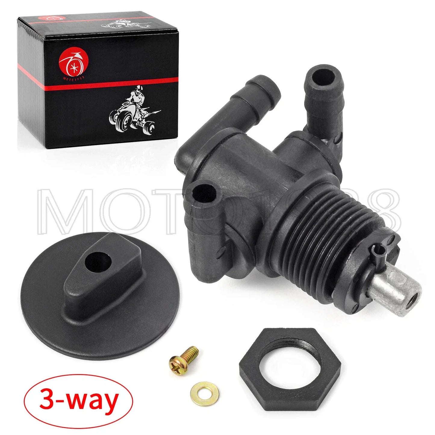 Fuel Valve Petcock 3 Way & Knob Nut for Polaris Sportsman 600/700 Twin (1999–2006)