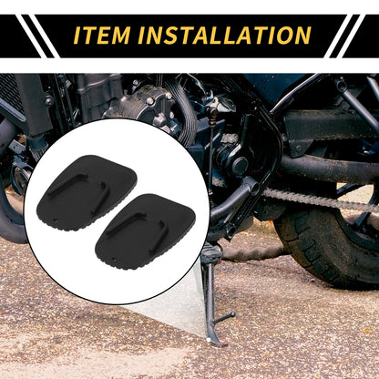 Set of 2 Universal Motorcycle Kickstand Pads Black 3.54"x2.36"