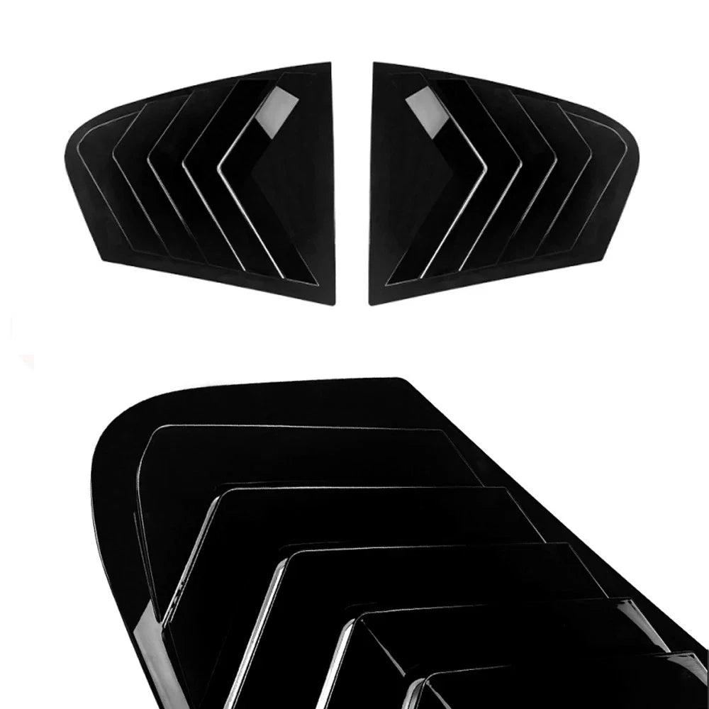 Gloss Black Rear Side Window Quarter Louver Cover for BMW 5-Series Sedan (2018–2023)