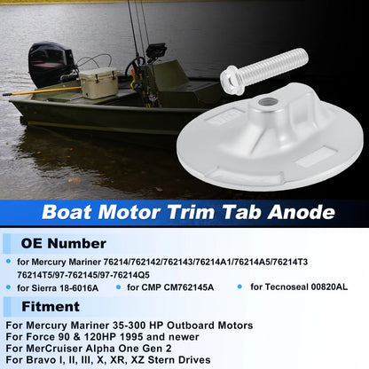 Trim Tab Anode for Mercury Mariner 35-300 HP Outboard Motors (N/A)