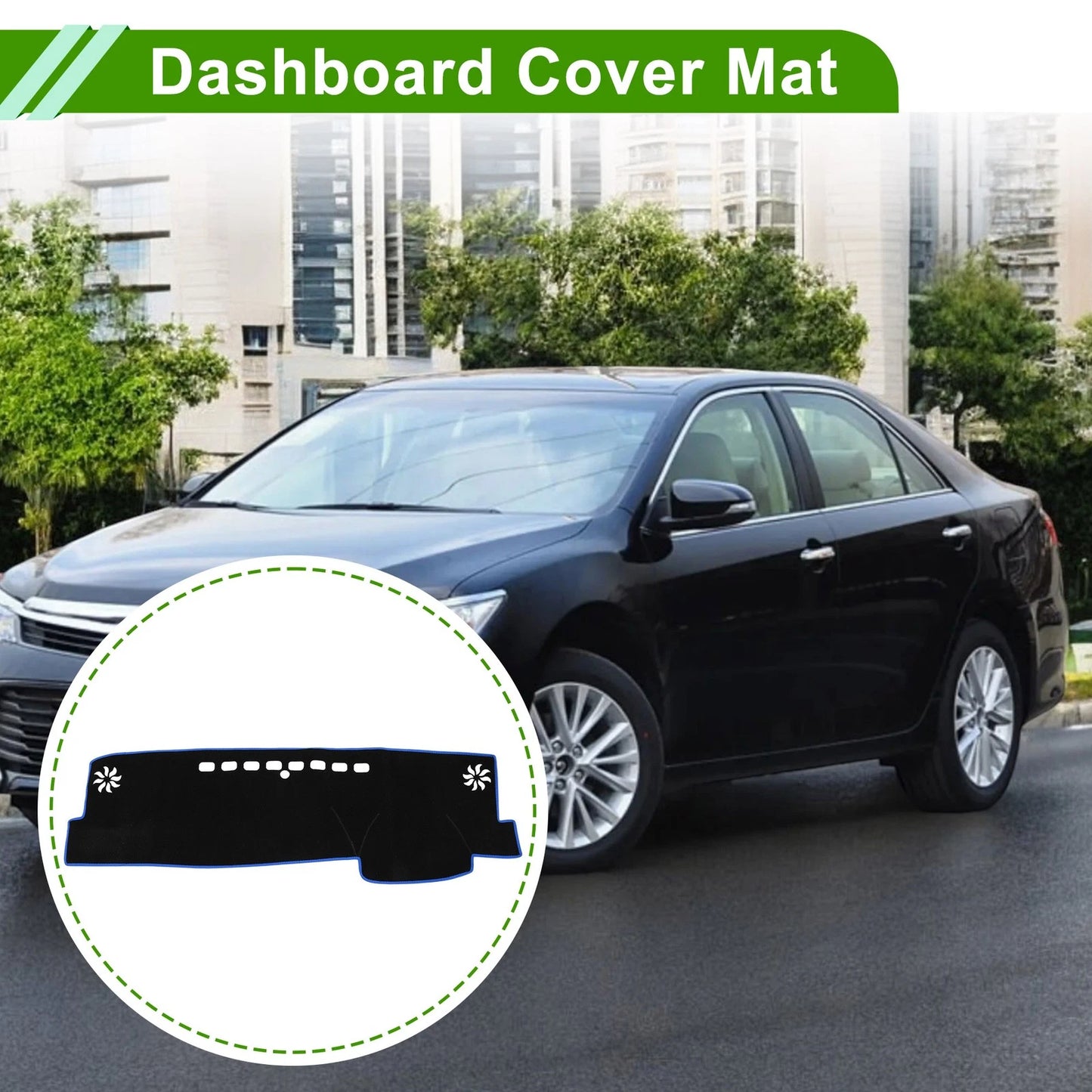 Dashboard Cover for Toyota Camry XV70 (2018–2023) Black Blue Polyester