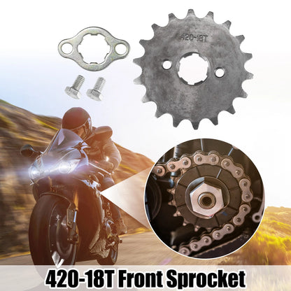 Set of 1 Front Engine Sprocket 420 18T 20mm for Dirt Bike Mini Bike