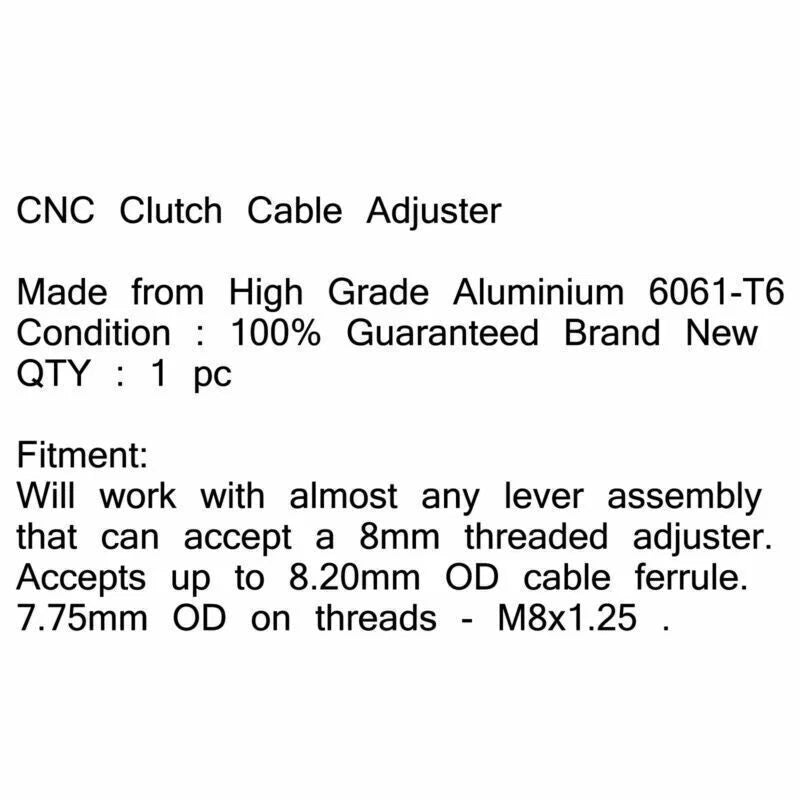 8mm Anodized Billet Aluminum Motorcycle Clutch Cable Set
