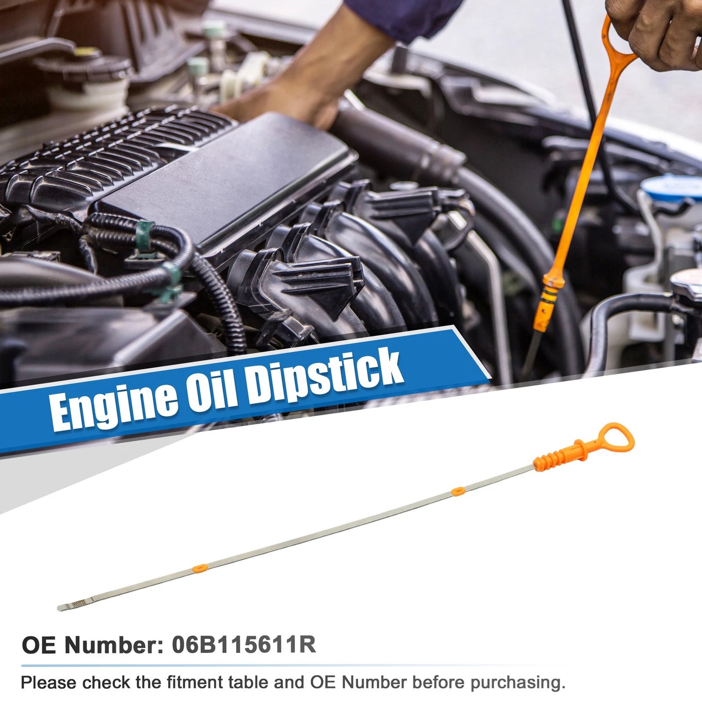 Engine Oil Fluid Level Dipstick for Audi A4 Cabriolet (2002–2009) No. 06B115611R