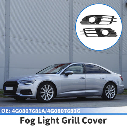 1 Pair Front Fog Light Grill for Audi A6 C7 (2012–2015) No. 4G0807681A/4G0807682G