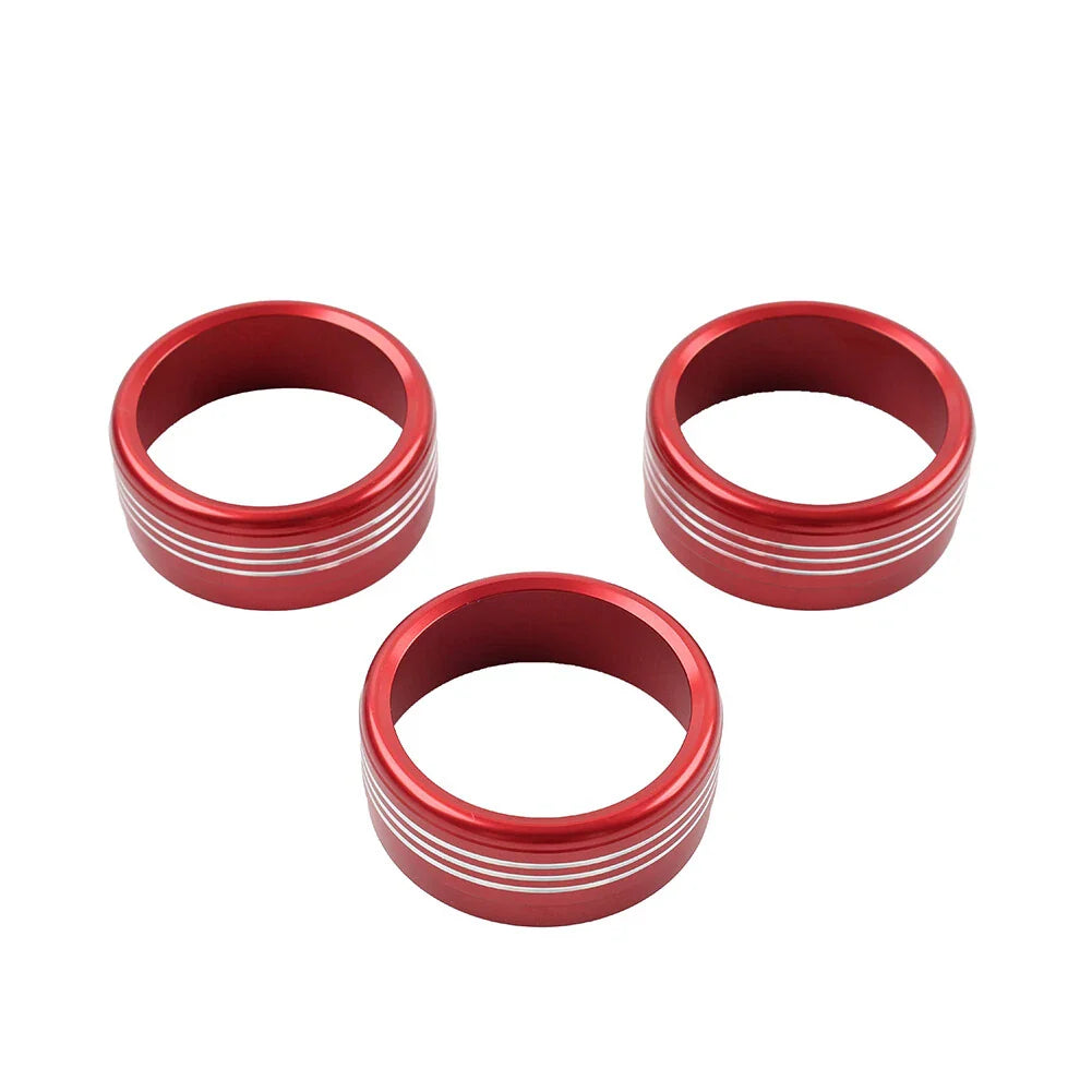 Red AC Climate Control Knob Ring Covers for Subaru Forester XV Crosstrek WRX STi (2014-2021)
