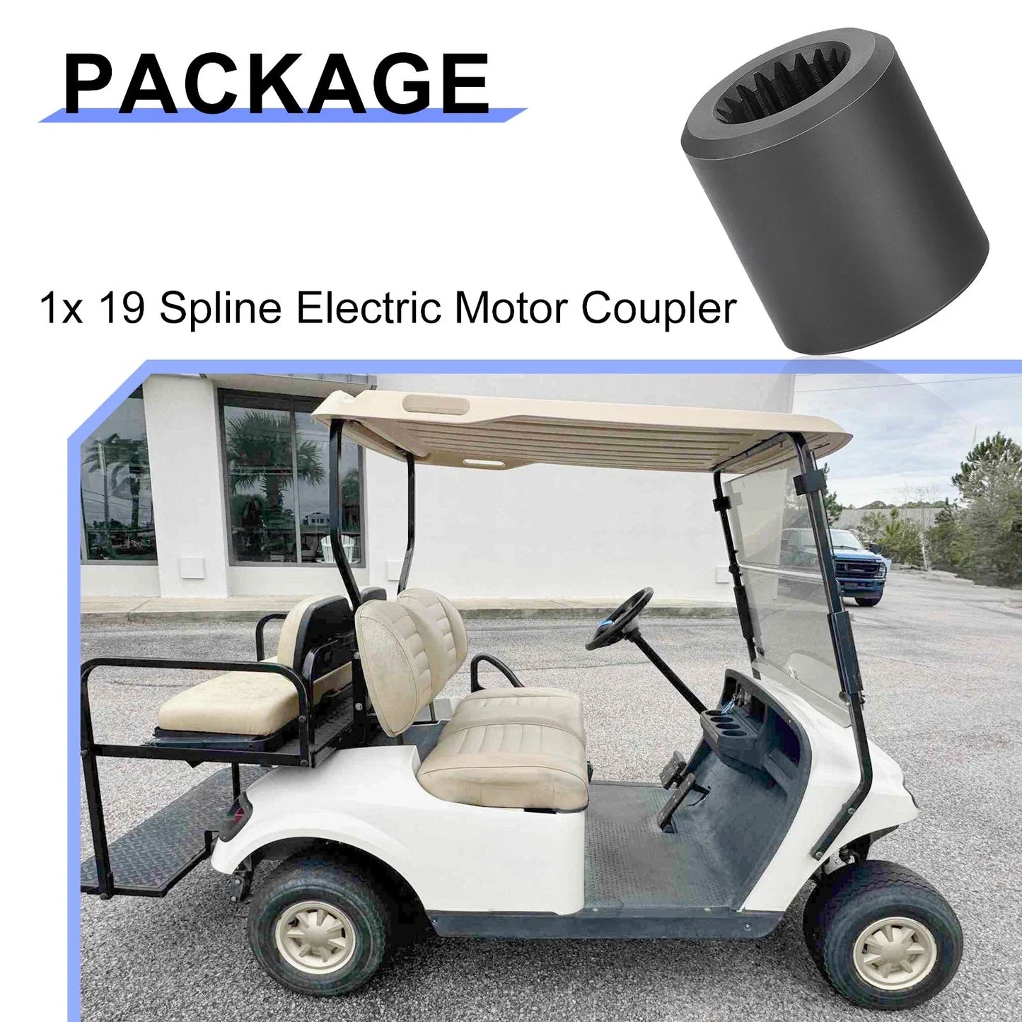 Spline Electric Motor Coupler for EZGO GE Motor Golf Cart (1988–1996)