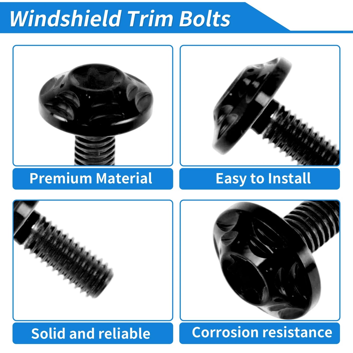Windshield Bolts for Harley Street Glide FLHX (2006–2013) Titanium Black