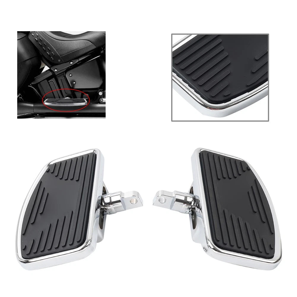 Pair of Chrome Foot Pegs for Harley Touring, Dyna, Softail