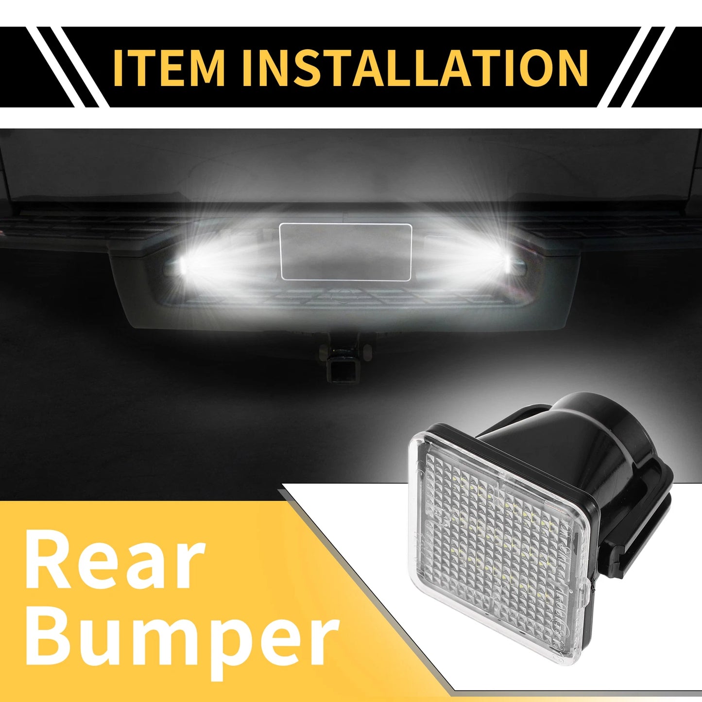 2X License Plate Light Tag Lamp for Toyota Tundra (2014–2019) Clear Lens
