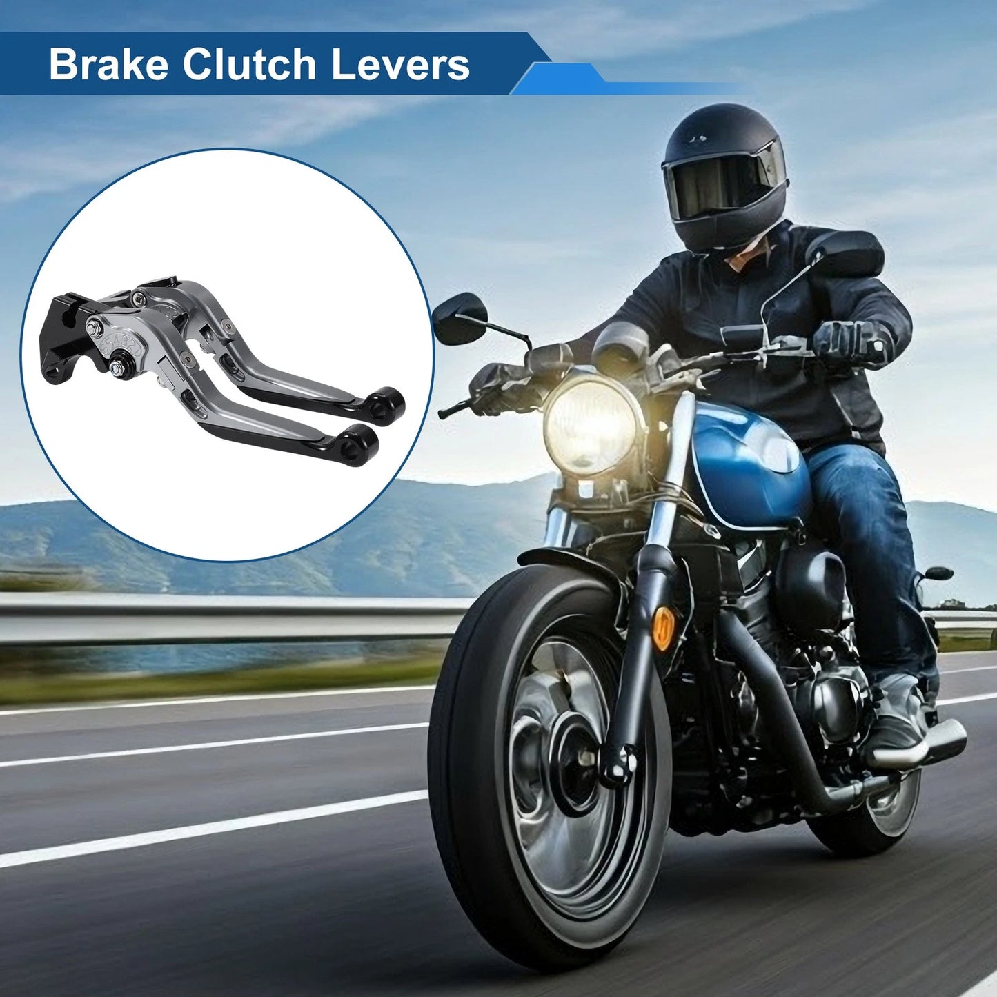 Adjustable Brake Clutch Levers for Yamaha MT125 (2014–2021) Titanium Black