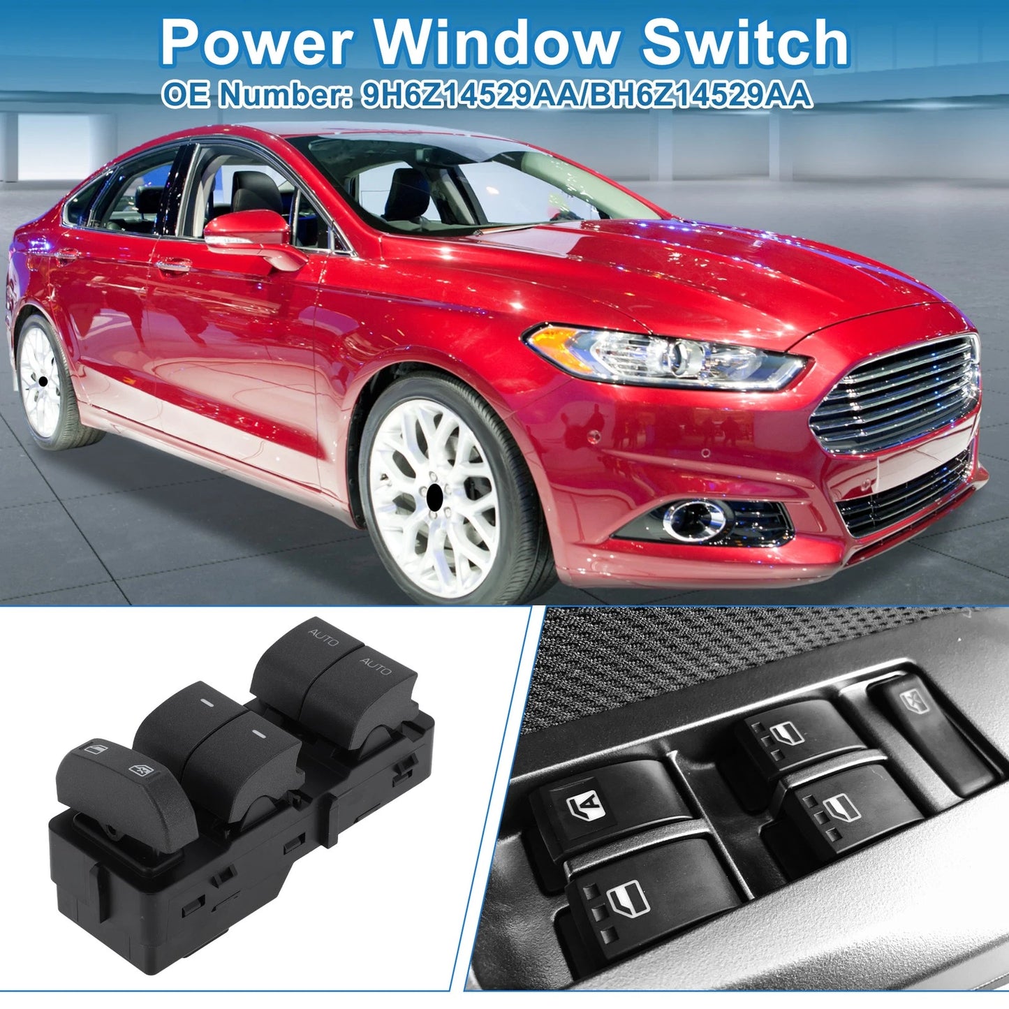 Front Power Window Switch for Ford Fusion, Lincoln MKZ (2011–2012) No. 9H6Z14529AA