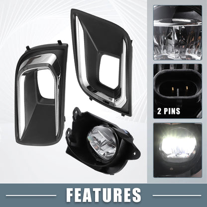 Set of 2 Fog Driving Light Bezels with Switch Harness for Toyota Sequoia (2001–2022)