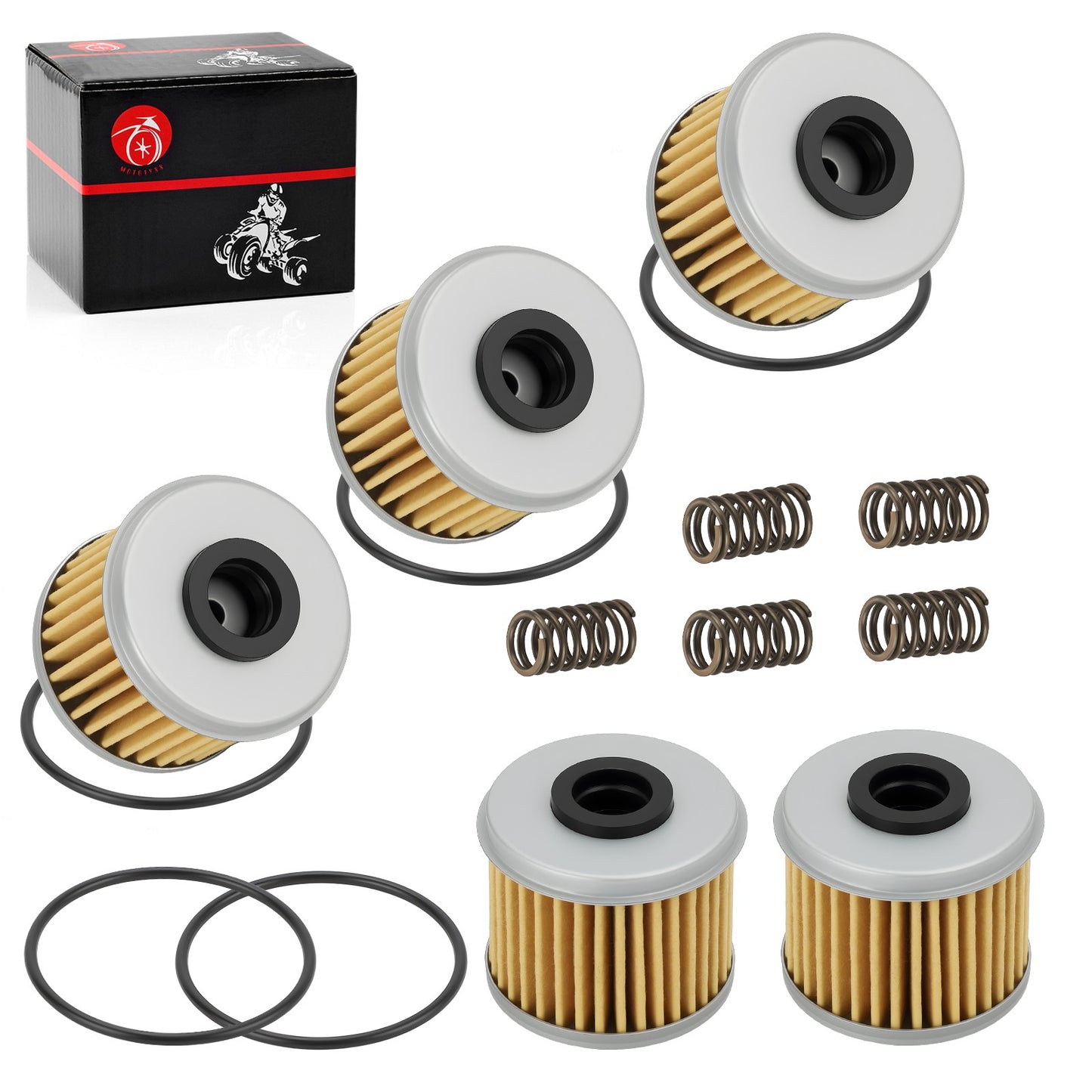 5 Pack Oil Filter Kit for Honda CRF150R CRF150RB CRF250R CRF250X CRF450R CRF450X (2007–2023)