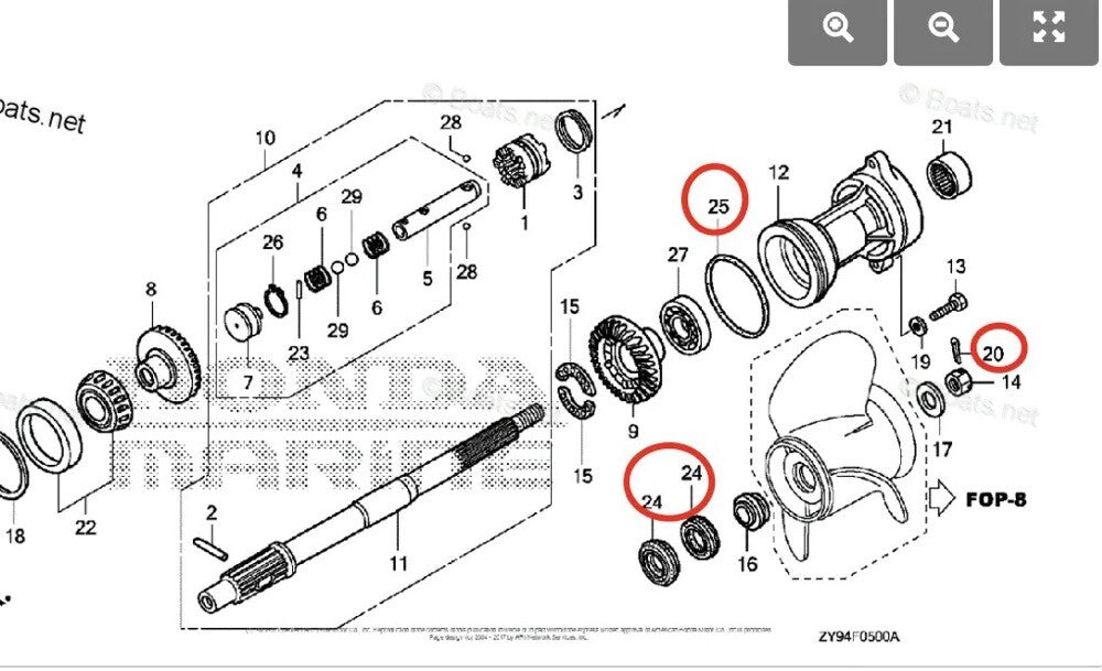 Lower Unit Oil Seal for Honda BF135A/140A/150A (2000–2023)