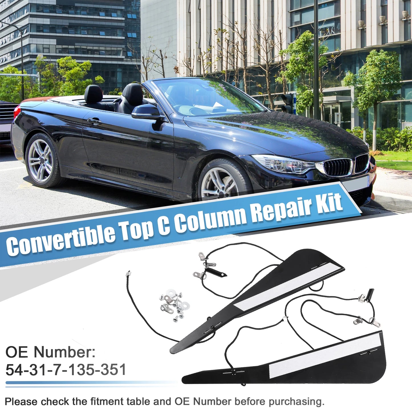 Set of 1 Roof Top C Column Repair for BMW E46 323ci M3 330ci 325ci (1998–2006) 54317135351