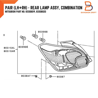 LED Tail Lamp for Mitsubishi Mirage Hatchback (2016-2019)