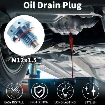 M12x1.5 Magnetic Oil Drain Plug for Universal Applications (Titanium Alloy)