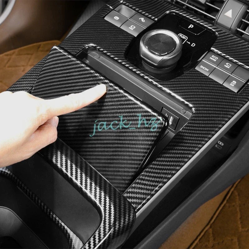 Carbon Fiber Gear Shift Box Panel Cover Trim for Toyota bZ4X (2023–2025)