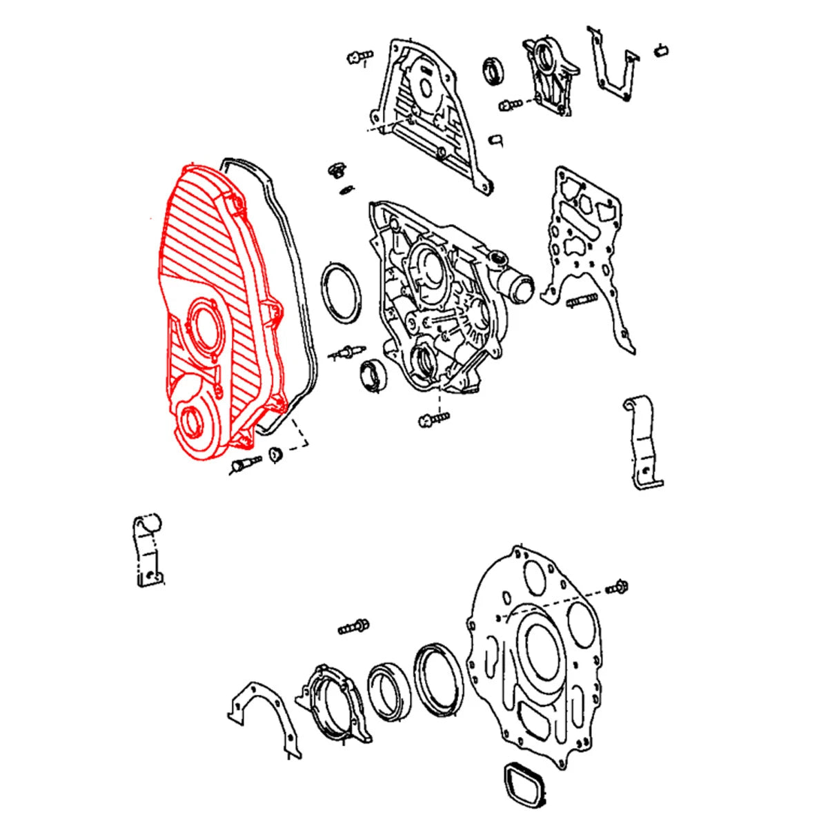 Timing Chain Belt Cover for Toyota Hilux Double Cab LN191 LN192 5L