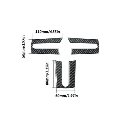 3 x Carbon Fiber Interior Steering Wheel Cover Trim for Ford Mustang (2005–2009)