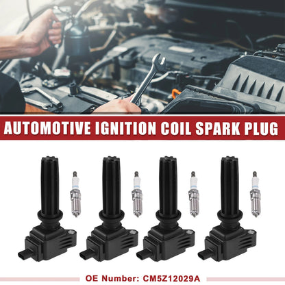 Set of 1 Ignition Coil Spark Plug for Ford Edge (2015–2023) No.CM5Z12029A Black