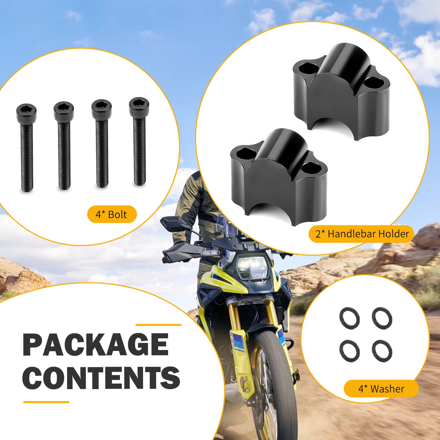 Handlebar Riser Lift Kit 30mm for Honda Suzuki Kawasaki