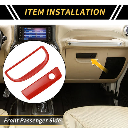 Glove Box Handle Switch Cover Trim for Jeep Wrangler JK (2007–2017) Red