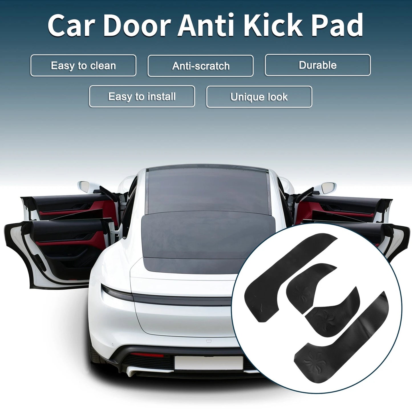 Faux Leather Anti Kick Pad Sticker for Volvo XC60 (2018–2024)