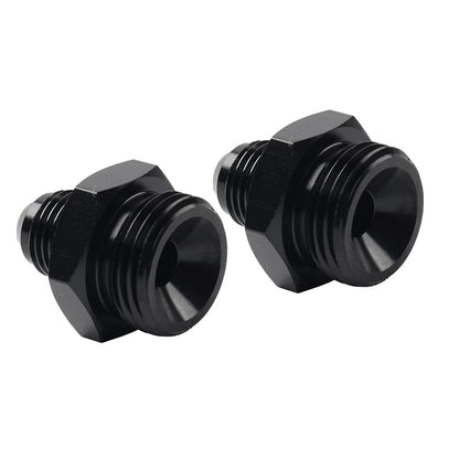 Black Aluminum AN6 Flare to 6AN ORB Male Fitting Adapter w/ O-Rings