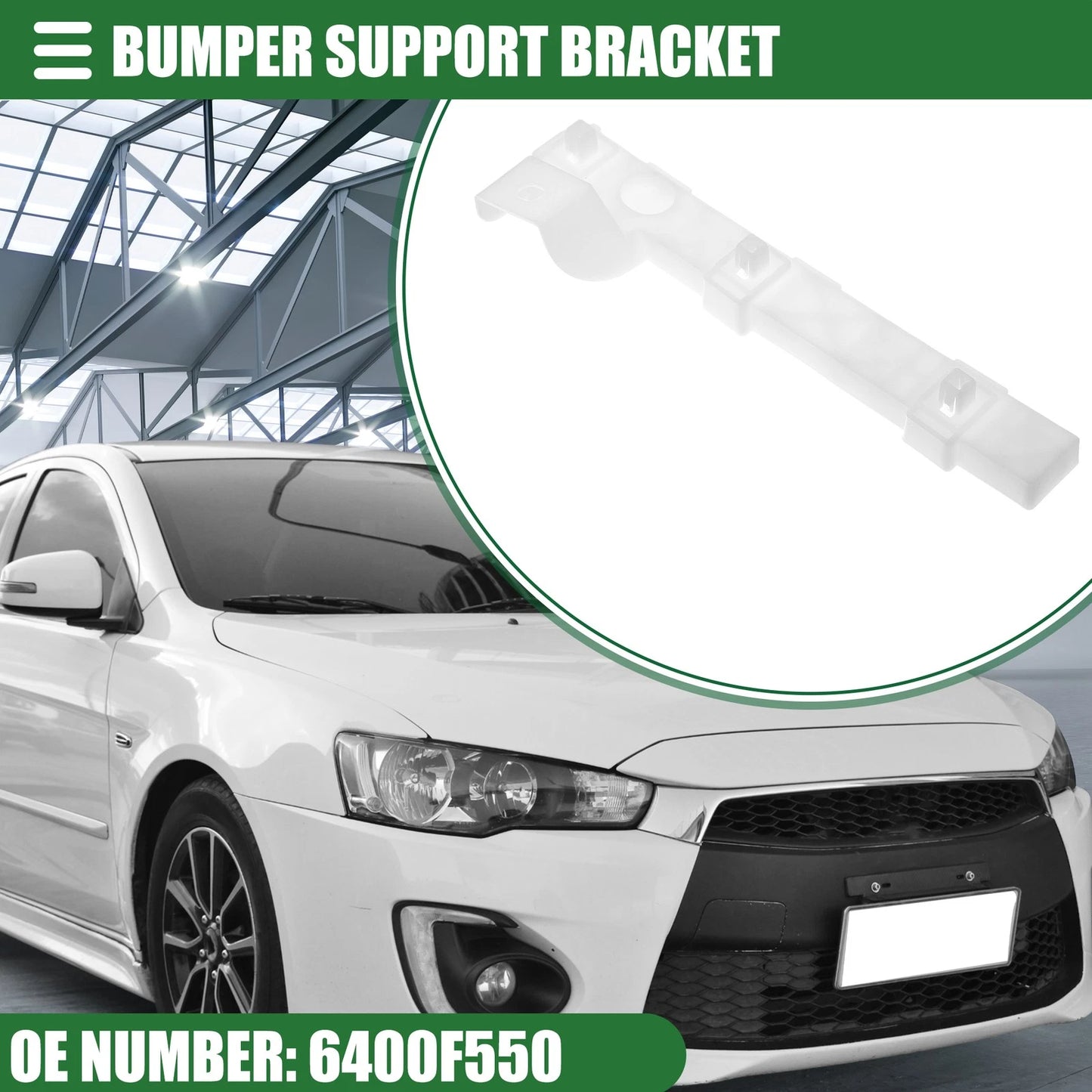 Front Right Bumper Bracket for Mitsubishi Lancer (2008–2017) No. 6400F550 White